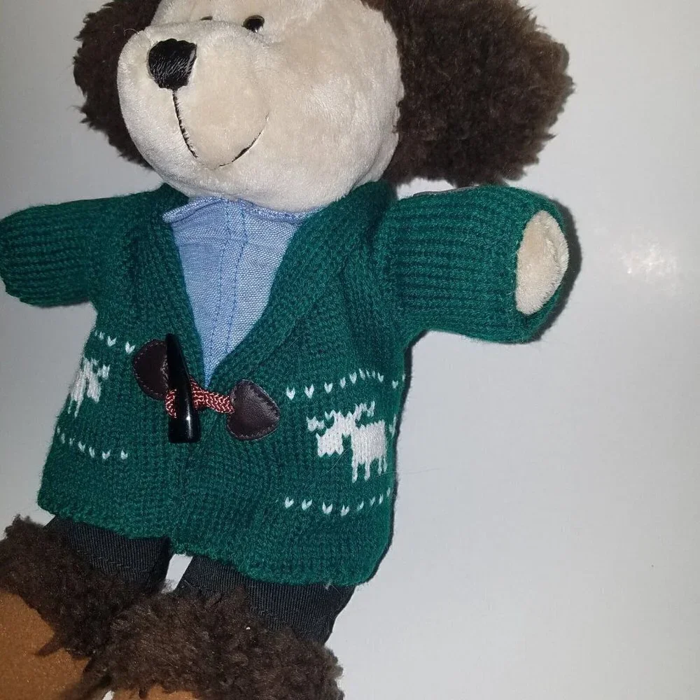 Starbucks Bearista Bear Plush 2016 Brown Winter Hat Green Christmas Sweater